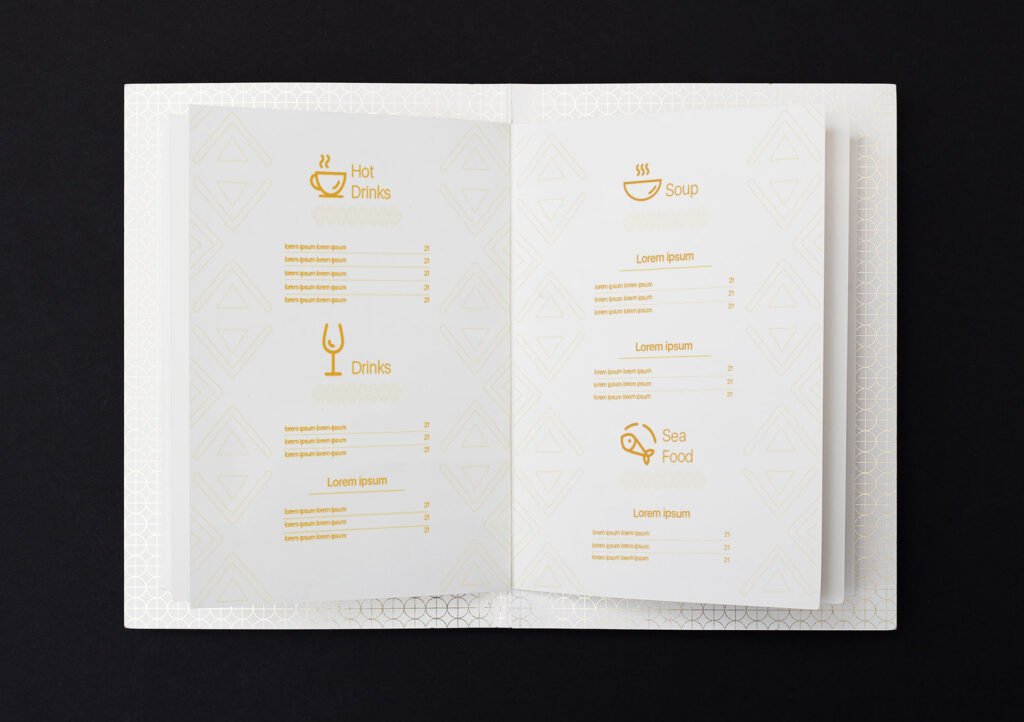 White Oryx Service menu